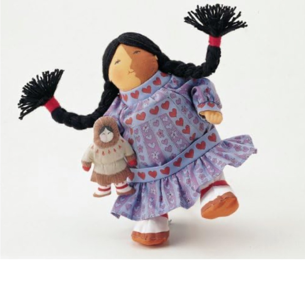 NWT Vintage Mama do you love me stuffed toy doll Native American with mini doll